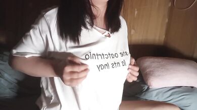 Nipple Torture drove me to cum rubbing my crotch through clothes Japanese solo