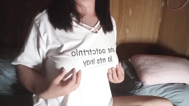 Nipple Torture drove me to cum rubbing my crotch through clothes Japanese solo