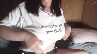 Nipple Torture drove me to cum rubbing my crotch through clothes Japanese solo