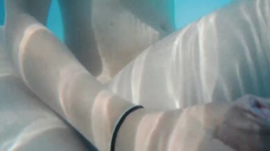 Teased in the pool forced to cum in public