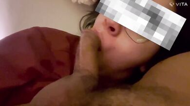 Latina cutsie gets throat fisted while sucking dick on TV
