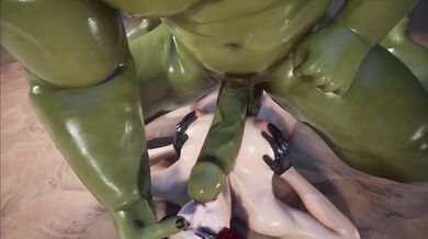 Black Widow X Hulk monster cock fuckfest deepthroat anal parody