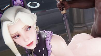 Mercy Kitty Gets Her Tight Pussy Fucked Raw by BBC in Overwatch 3D