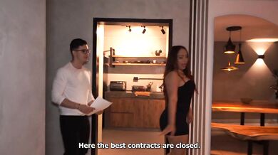 Milf broker signs lease deepthroats client's cumshot