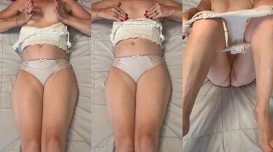 French girl whacks off in bed till she’s wrecked raw and dripping