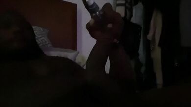 In-Laws Bed BBC goon challenge stroking my big black cock till it gushes