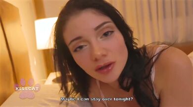 Step bro shares bed with step sis spoon sex creampie mess