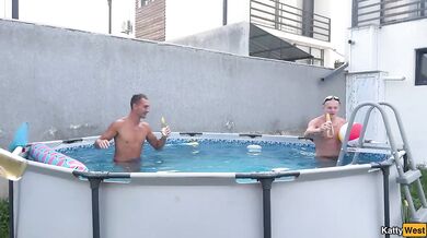 Wet Slut Ripped Apart Gangbanged At Pool Party Creampie Hell