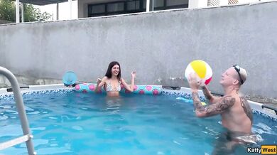 Wet Slut Ripped Apart Gangbanged At Pool Party Creampie Hell