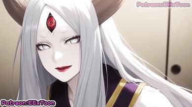 Kaguya Otsutsuki big tits blow job rough cumshot hentai
