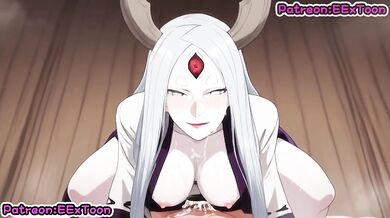 Kaguya Otsutsuki big tits blow job rough cumshot hentai