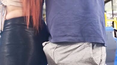 Redhead gets raw anal in a crowded bus no mercy