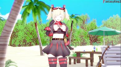 Burnice's Beach Blowjob Obliterates POV in Hentai Animation