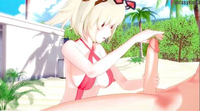 Burnice's Beach Blowjob Obliterates POV in Hentai Animation