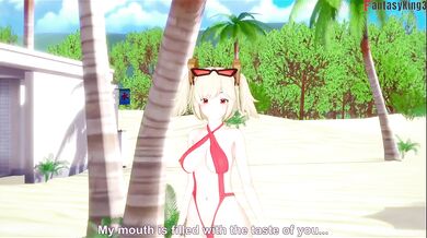 Burnice's Beach Blowjob Obliterates POV in Hentai Animation