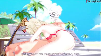 Burnice's Beach Blowjob Obliterates POV in Hentai Animation