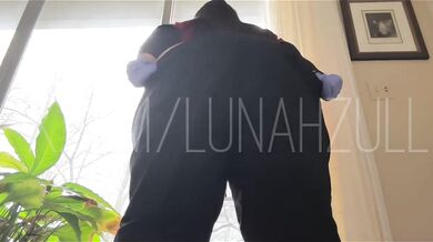 Puerto Rican latex glove squirt at work exposed solo