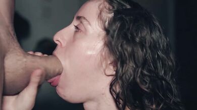 Extreme close-up ASMR sloppy blowjob huge cock deepthroat choking cumshot facial