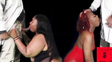 Ebony BBW Sloppy Throat Getting BBC Destroyed
