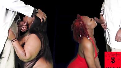 Ebony BBW Sloppy Throat Getting BBC Destroyed