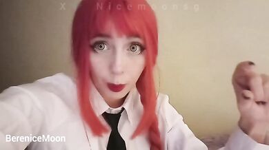 Makima Cosplay raw sloppy hottie chainsaw drool