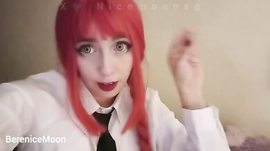 Makima Cosplay raw sloppy hottie chainsaw drool
