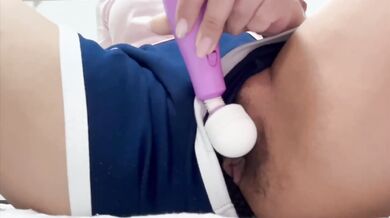 Sweaty college girl ruined by secret vibrator after tennis club ends