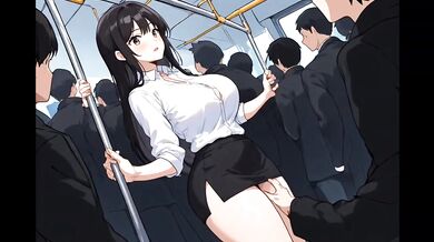 Public bus stuffed with savage threesome creampie gangbang
