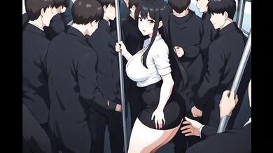 Public bus stuffed with savage threesome creampie gangbang