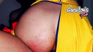 Snow White rides me with her oiled ass until I cum inside her POV ebony cosplay