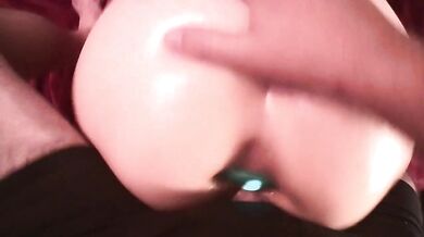 Anal slut crushed by deep creampie vibrator plug doggystyle