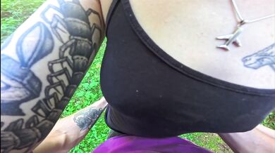 Step sis gets fucked hard in the forest real couple public raw