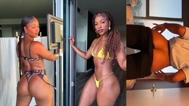 Ebony gym girl solo edge compilation big ass leaking gym leggings