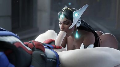 Symmetra gets her tight cartoon ass destroyed by a huge cock