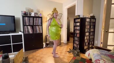 My vixen in slutty Halloween costume skipped the party for home festivities