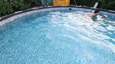 He suddenly takes my bikini off to fuck me in the swimming pool