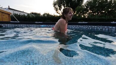 He suddenly takes my bikini off to fuck me in the swimming pool