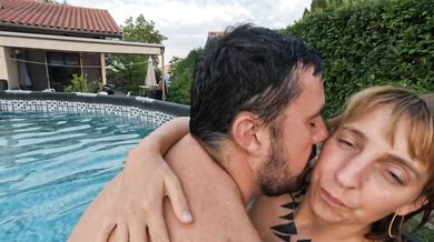 He suddenly takes my bikini off to fuck me in the swimming pool