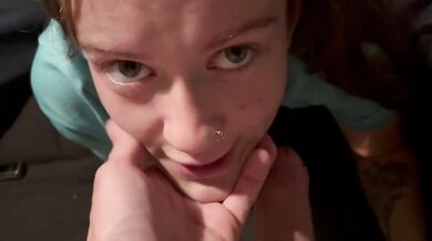 Slutty girlfriend gives a footjob, blowjob, and takes dick in doggy