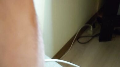 Hairy legs and black panties close up