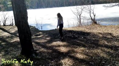 A forest walk ended for the beauty with a big cumshot on the ass.