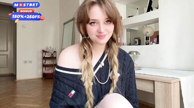 Soft cute girl continue rubbing her virgin pussy. So shy