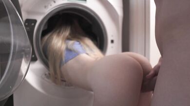 Step Sister Stuck In Washing Machine - Cum on ass