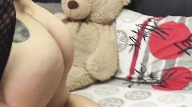 My girlfriend sends me a hot video in lingerie masturbating her pussy.