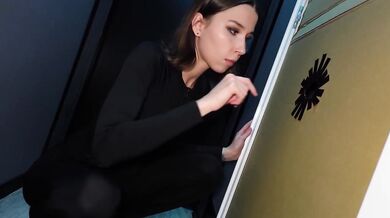 Gloryhole blowjob gets deepthroated by horny amateur teen with giant tits