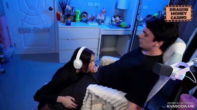 Streamer Eva Soda facial cumshot live caught cheating big tits surprise fuck