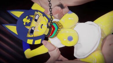Ankha rides her step sis into the POV zone the big catgirl gets gangbanged by the furry hentai