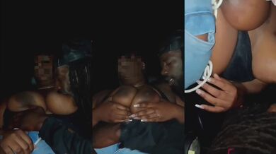 BBW Big Soft Tits Sucked in Ride Before Gorilla Banged Standing Doggy Outside