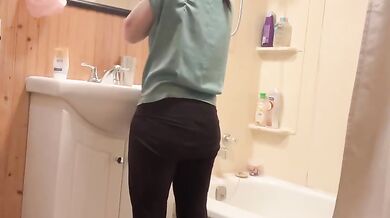 Asian cutie strips raw hana cleans face solo then ends up naked