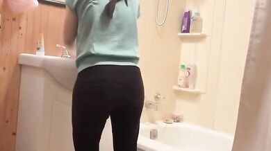Asian cutie strips raw hana cleans face solo then ends up naked